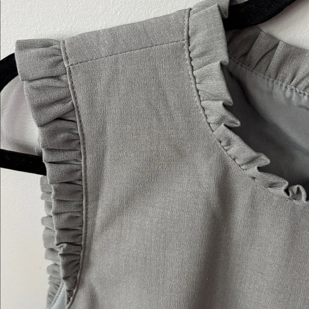 J. Crew Gray Ruffle-Sleeve Mini Dress size 8